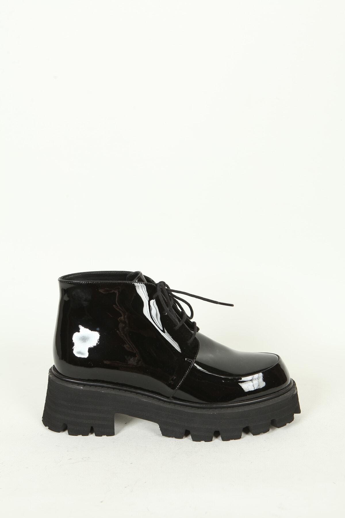 Kadın Deri Bot Siyah Rugan