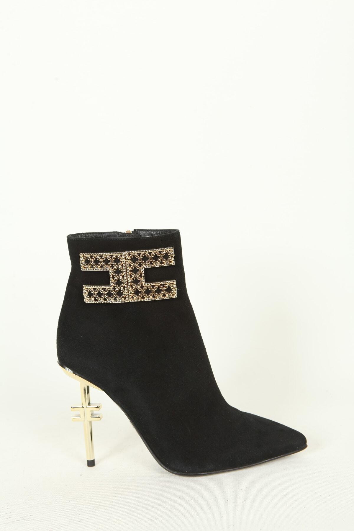 Kadın Deri Bot Siyah Süet