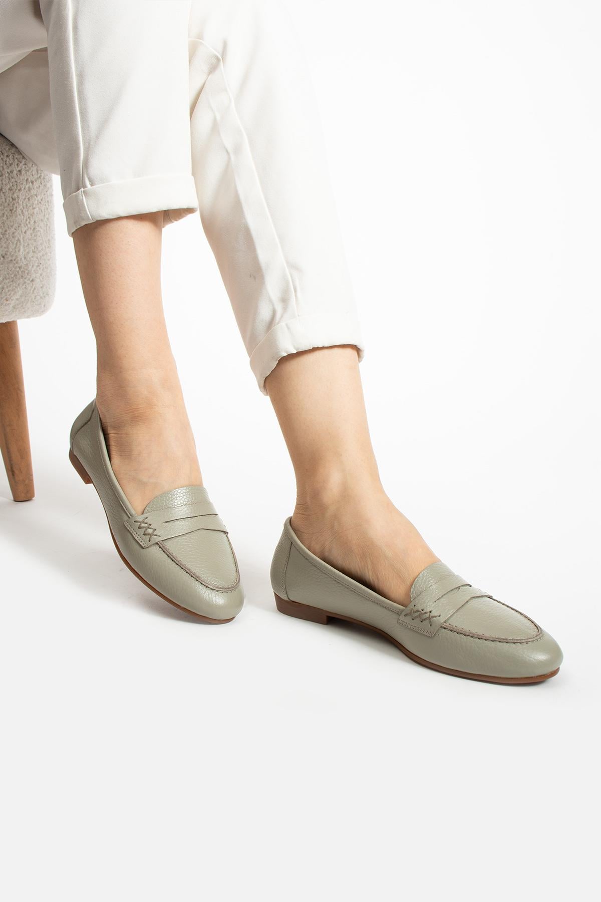 Kadın Hakiki Deri Babet Bej