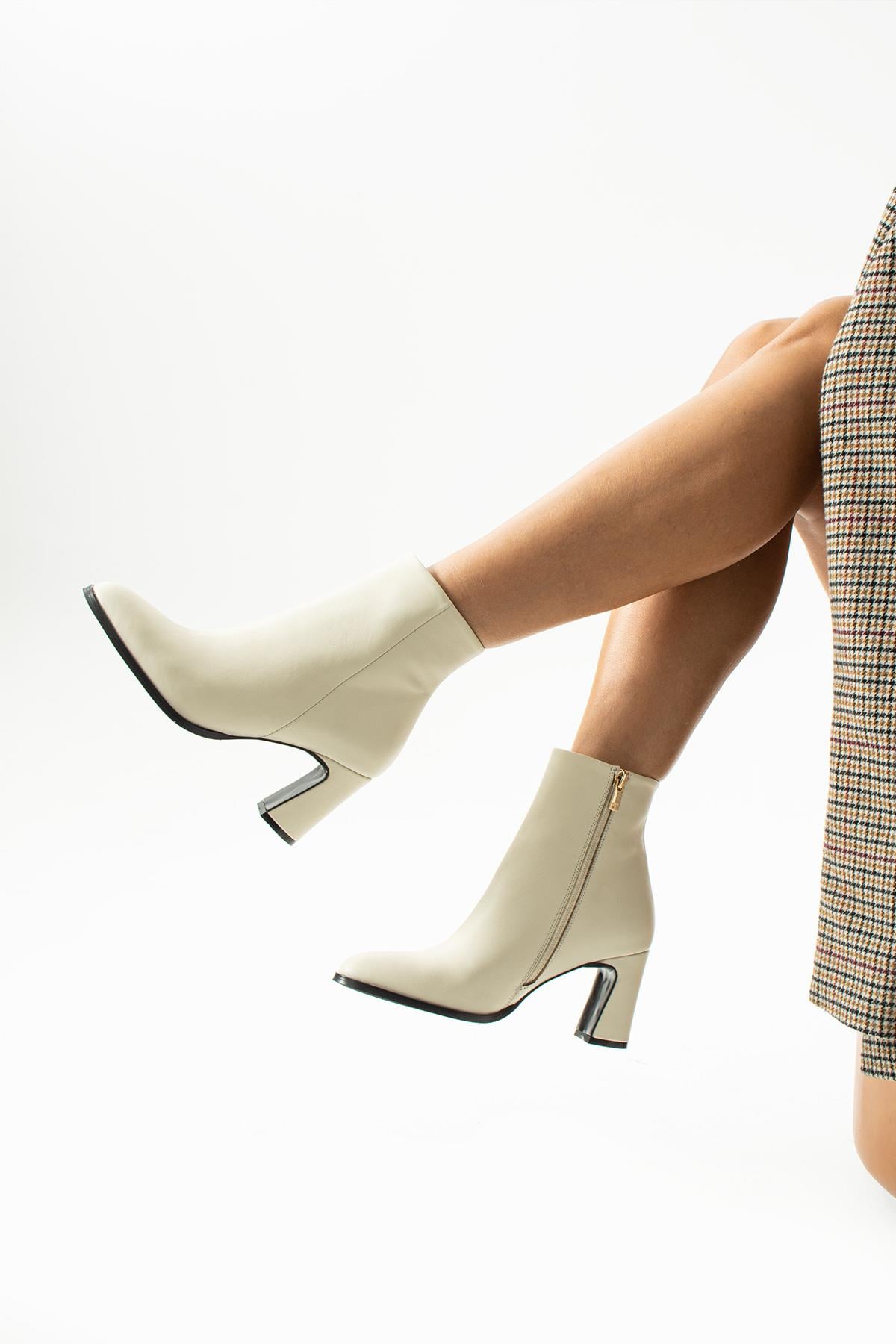 Kadın Hakiki Deri Bot Bej