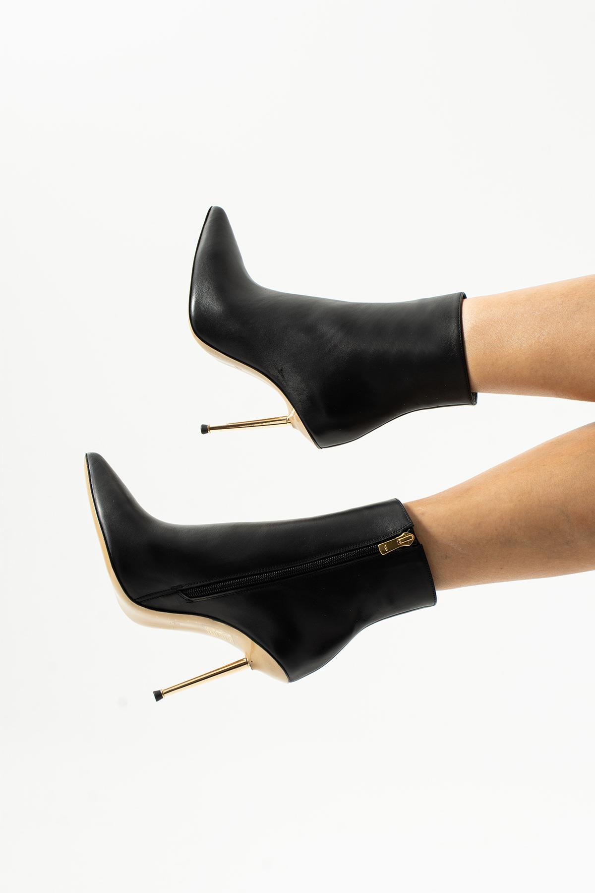 Kadın Hakiki Deri Bot Siyah