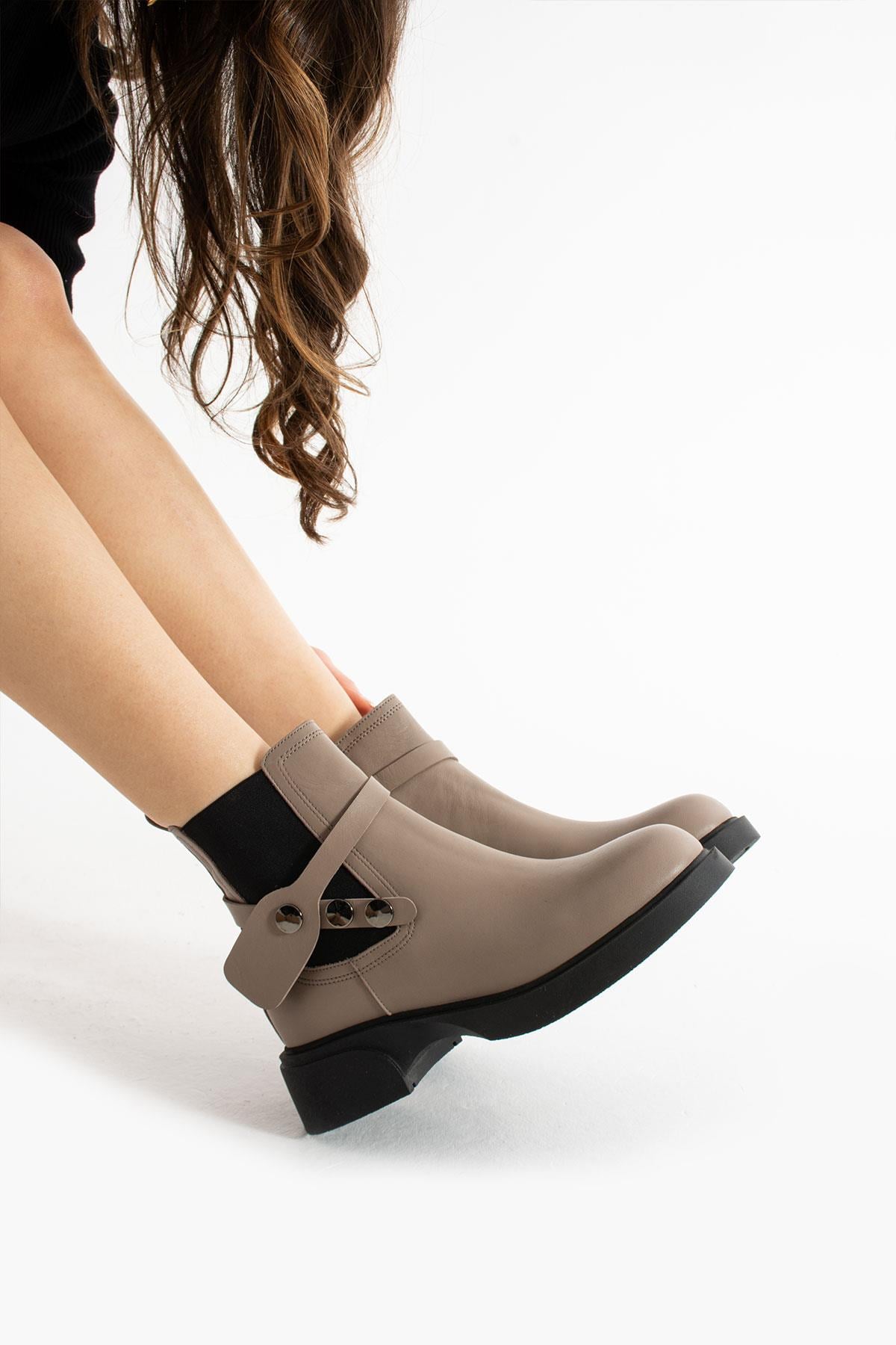 Kadın Hakiki Deri Bot Vizon