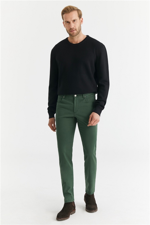 Ruba Pantolon Regular Fit 5 Cep Yeşil Gabardine Pantolon | Ruba