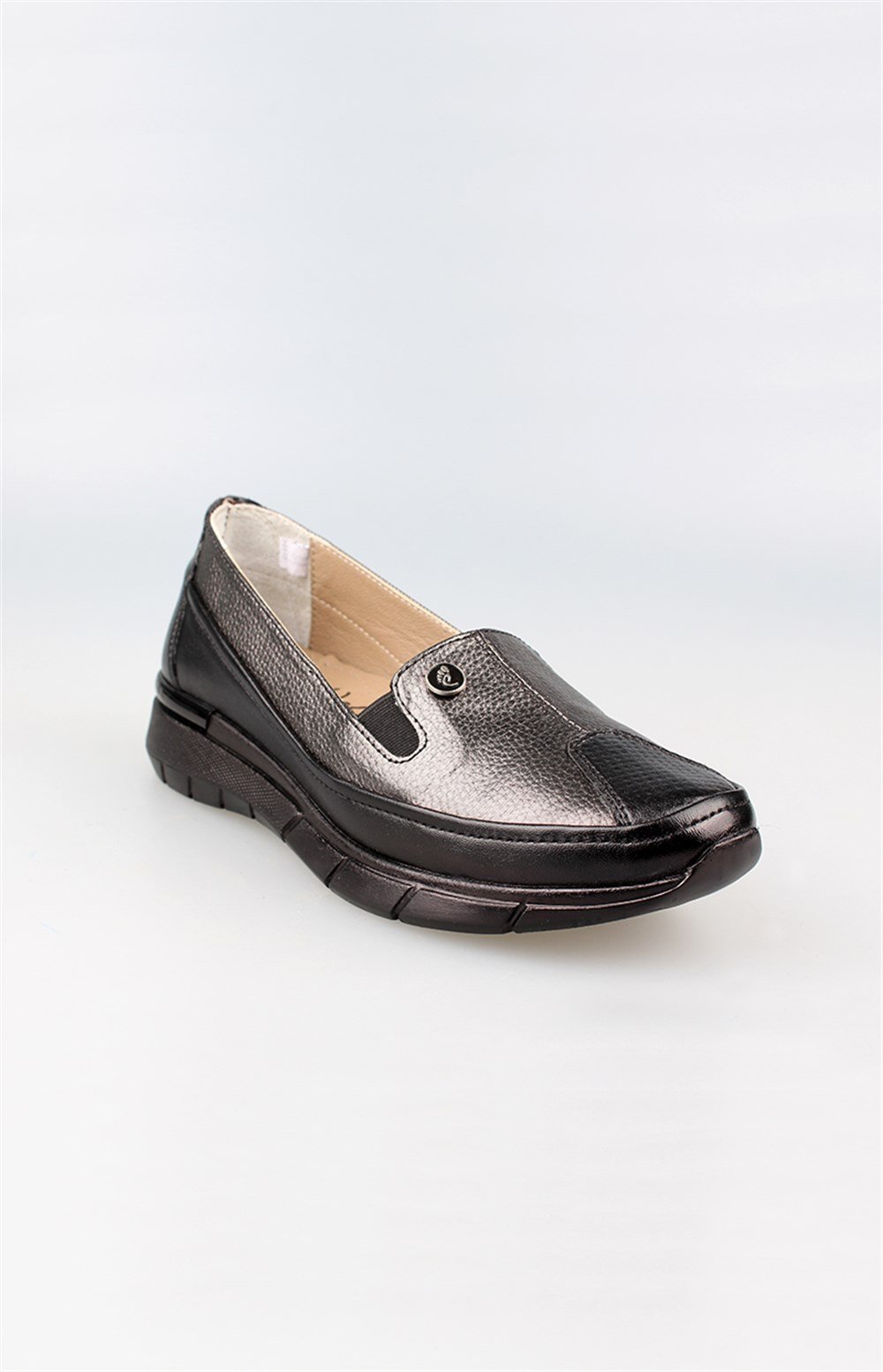 EDİK Günlük Ve Anne Için Ayakkabı Hakiki Deri Astar Topuk Yastıklı Sistem F127 Platin