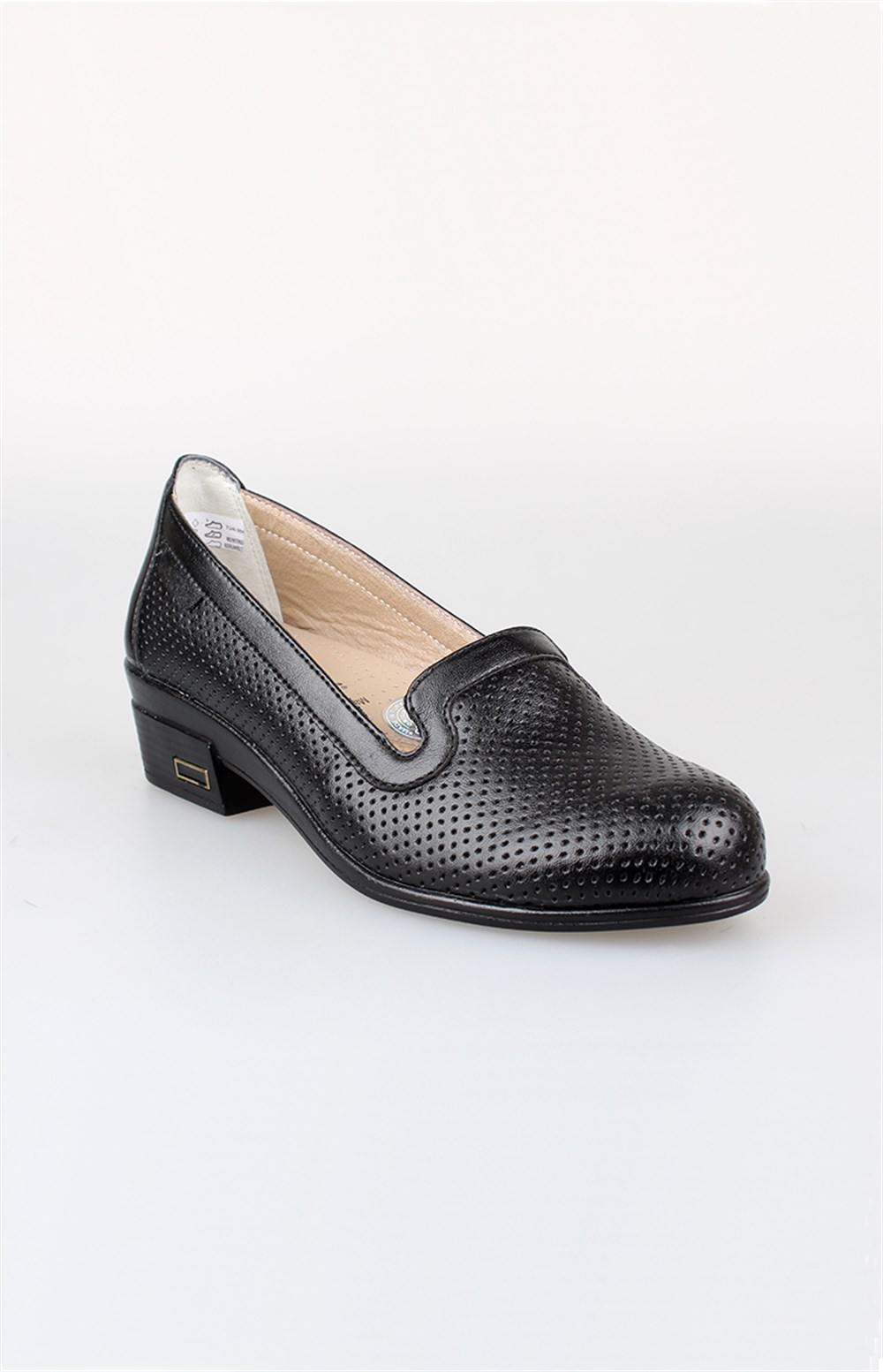 EDİK Günlük Ve Anne Için Ayakkabı Hakiki Deri Astar Topuk Yastıklı Sistem H197 Siyah