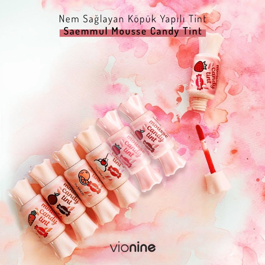 The Saem Mousse Candy Tint - Köpük Dudak Tint Strawberry Mouse