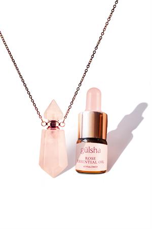 Rose Essential Oil 3 ml & Kolye Seti