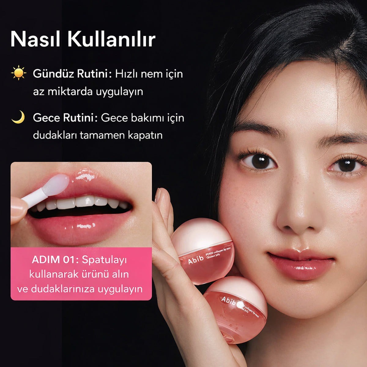 Abib PDRN Collagen Lip Mask - Parlak & Yoğun Nem Bakımı