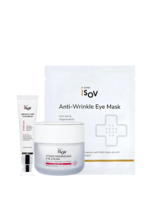 Anti-Wrinkle Eye Mask 7 ml (2Pcs) x 30 ea & Wrinkle Care Eye Cream 30 ml & Hydro Nourishing Eye Cream 30 ml