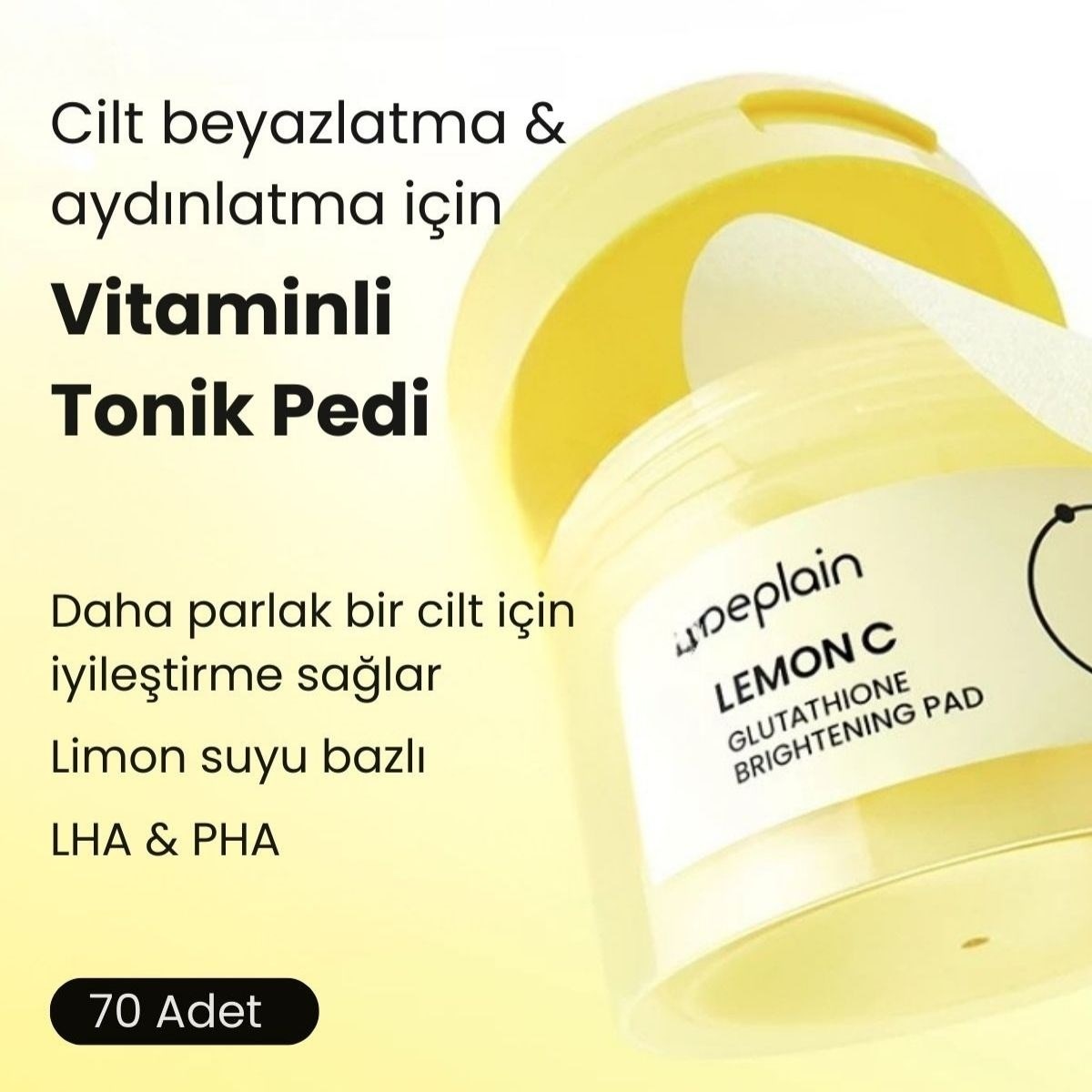 Beplain Lemon C Glutathione Brightening Pad - Aydınlatıcı Ped 70 Adet