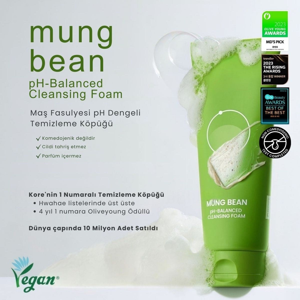 Beplain Mung Bean Cleansing Foam - pH Dengeleyen Köpük 160 ml