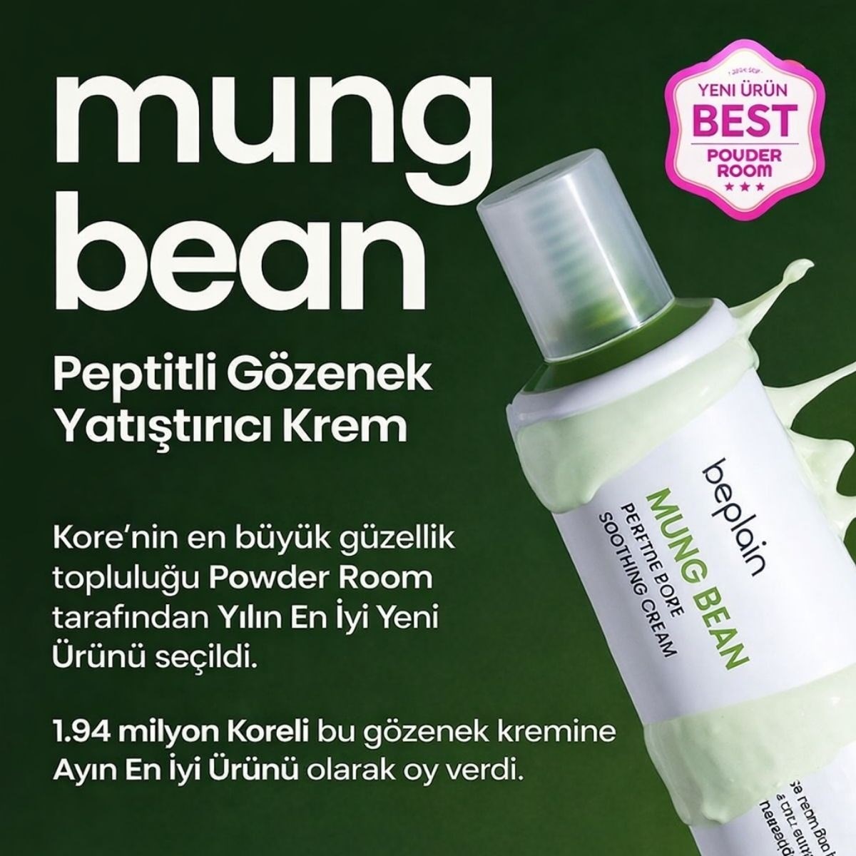 Beplain Mung Bean Pore Tight - Up Cream - Gözenek Krem 60 ml
