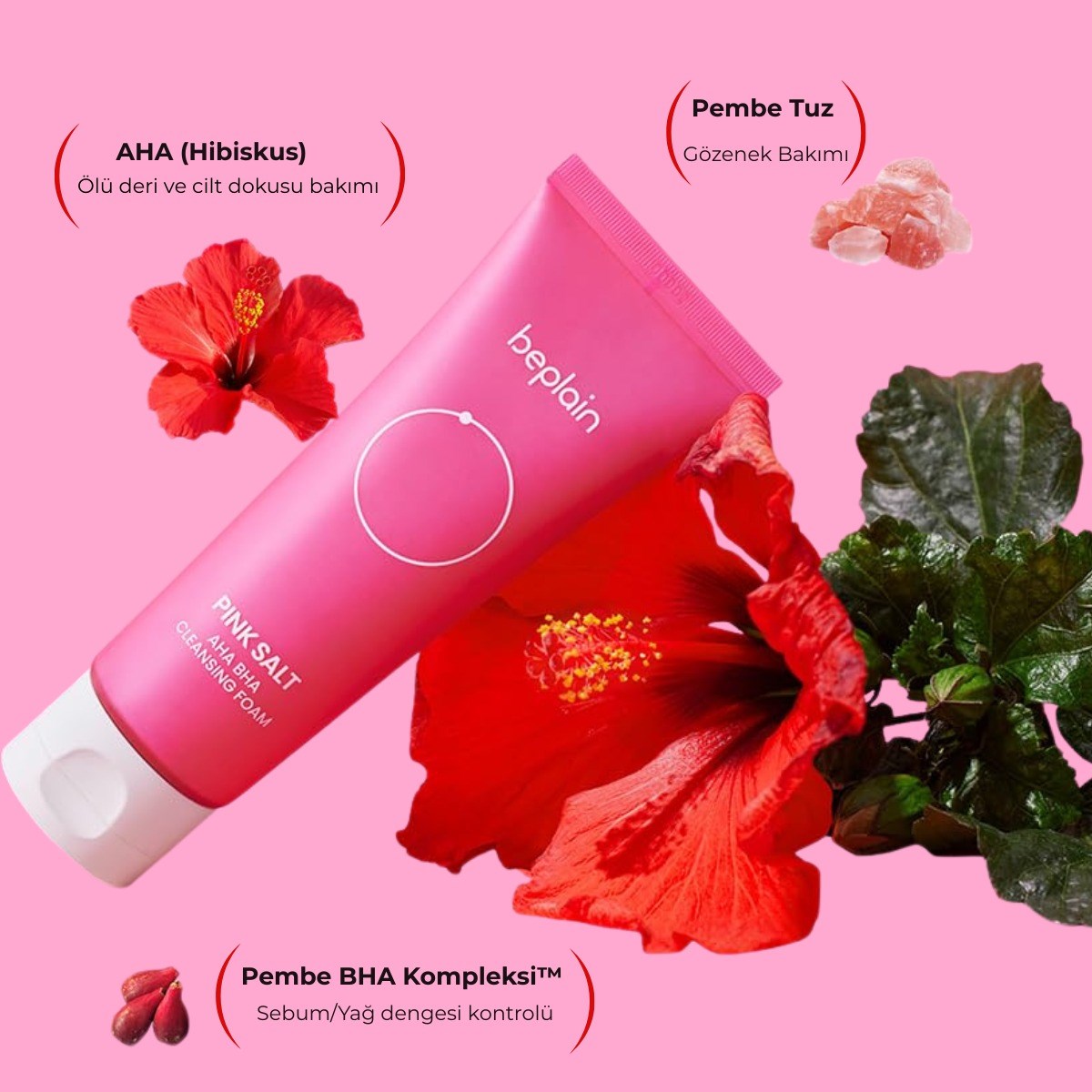 Beplain Pink Salt AHA BHA Foam - Arındırıcı Köpük 120 ml