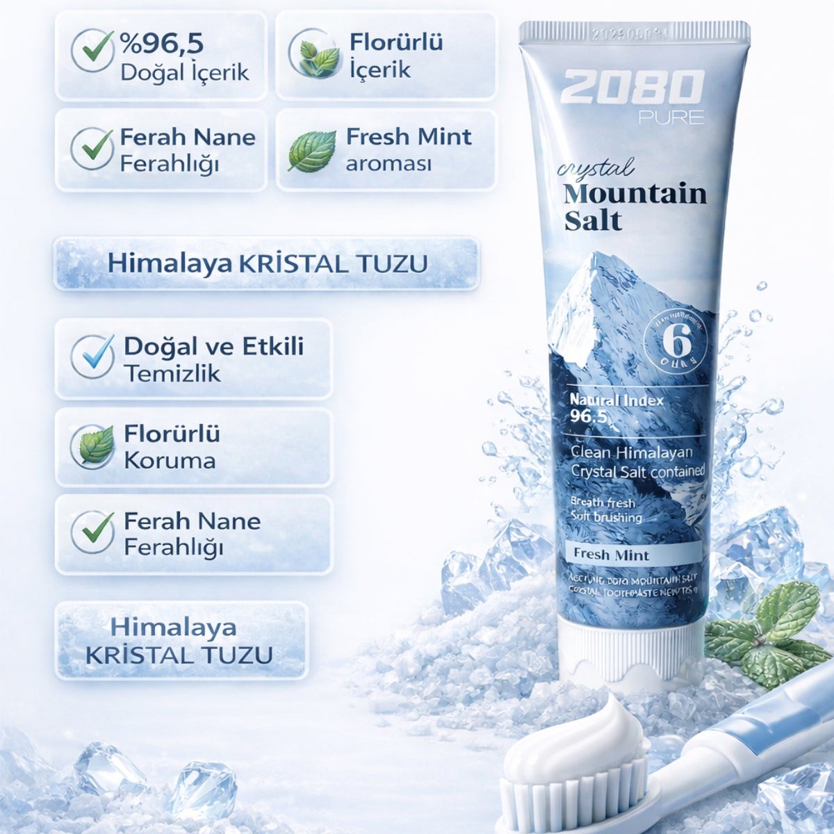 Dental Clinic 2080 Crystal Salt Toothpaste - Dağ Tuzu İçeren Diş Macunu