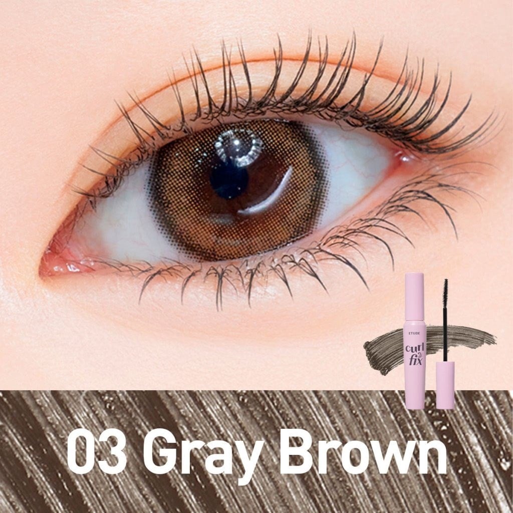 Etude Curl Fix Mascara - Vegan 24H Kıvrım Maskara Gray Brown
