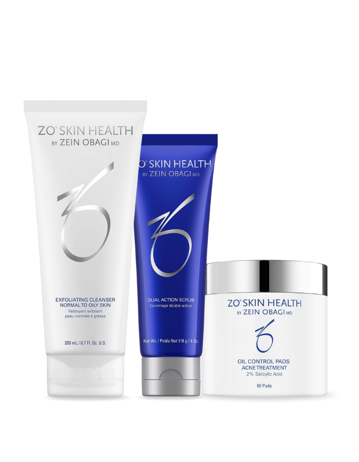 Exfoliating Cleanser 200 ml & Dual Action Scrub 58 g & Oil Control Pads (60 Pads)