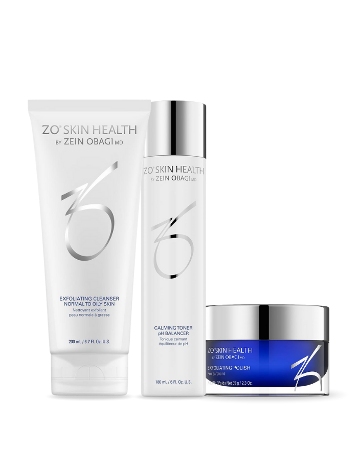 Exfoliating Cleanser 200 ml & Exfoliating Polish 65 g & Calming Toner pH Balancer 180 ml