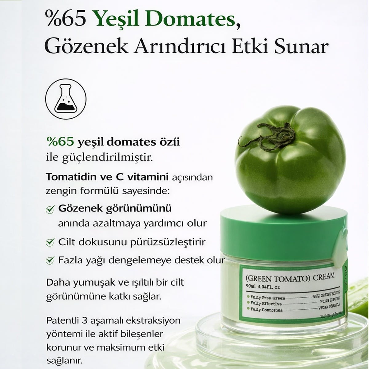 Fully Green Tomato Cream - Gözenek Sıkılaştırıcı Nemlendirici Krem