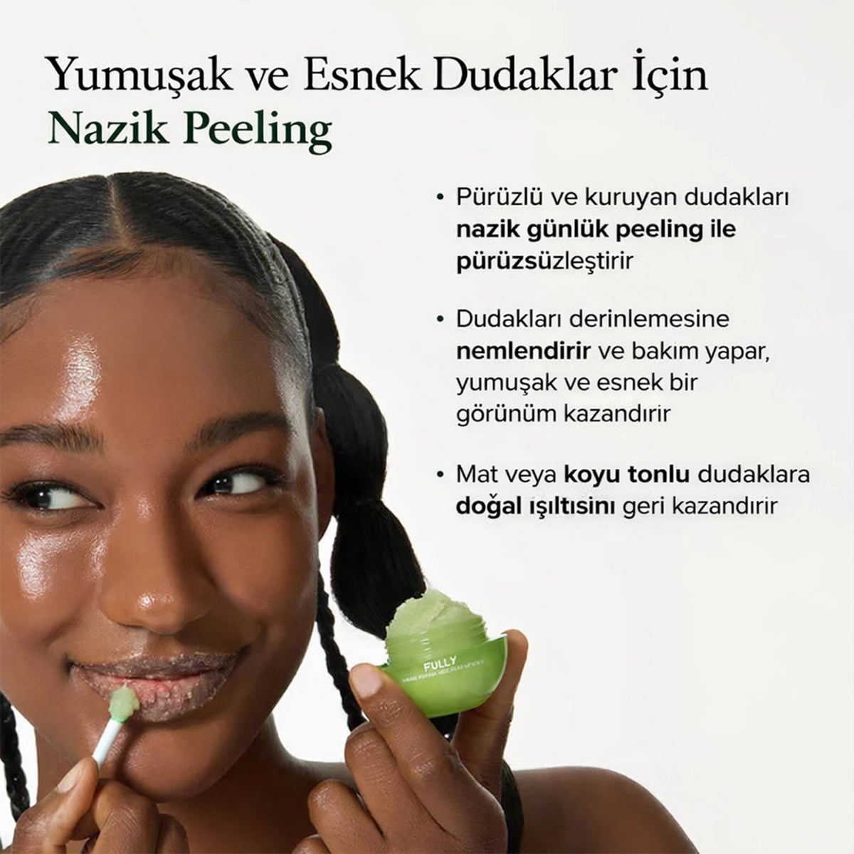 Fully Green Tomato Smoothie Lip Scrub - Şeker Bazlı Dudak Peelingi