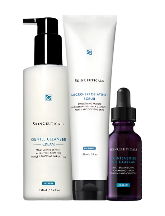 Gentle Cleanser 190 ml & Micro-Exfoliating Scrub 150 ml & HA Intensifier Multi-Glycan 15 ml