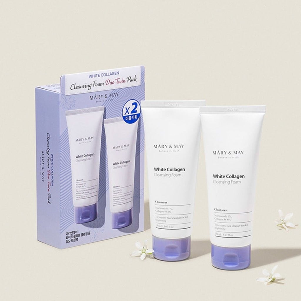 Mary & May Niacinamide Collagen Foam Duo - Temizleyici 2'li Set