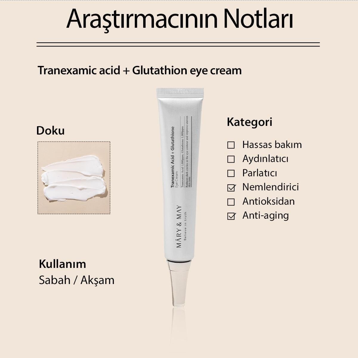 Mary & May Tranexamic Acid Eye Cream - Aydınlatıcı Göz Kremi 30 g