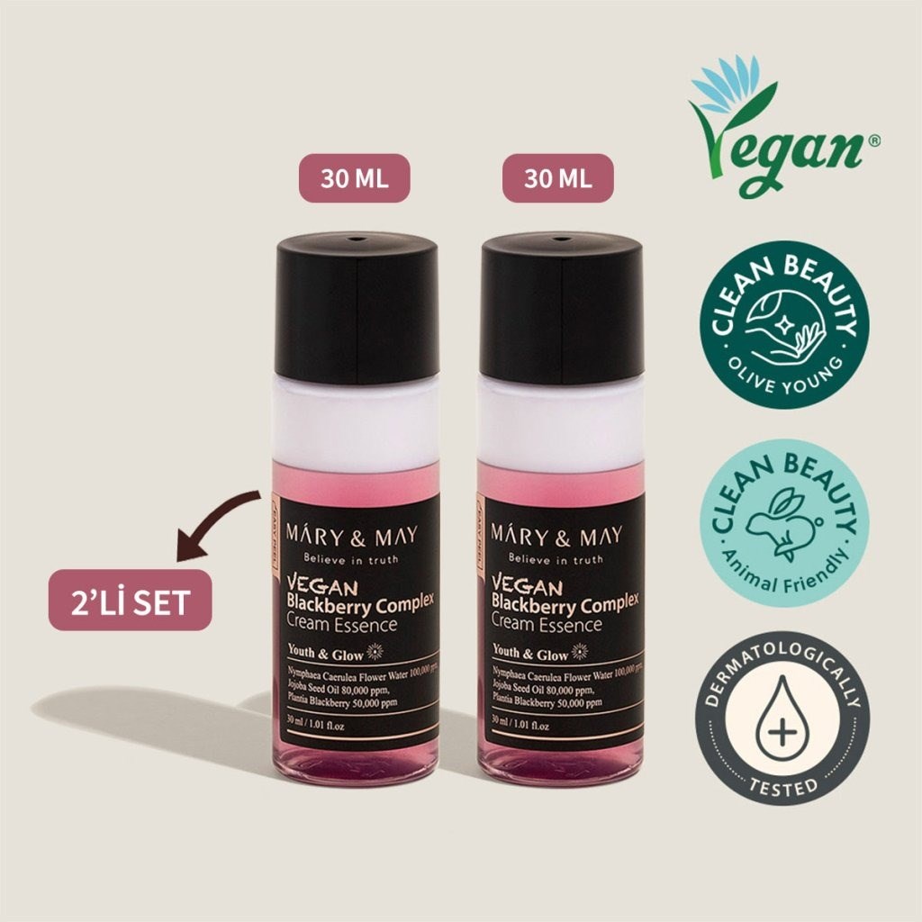 Mary & May Vegan Blackberry Cream Essence 2'li - Yoğun Nem Esans Seti
