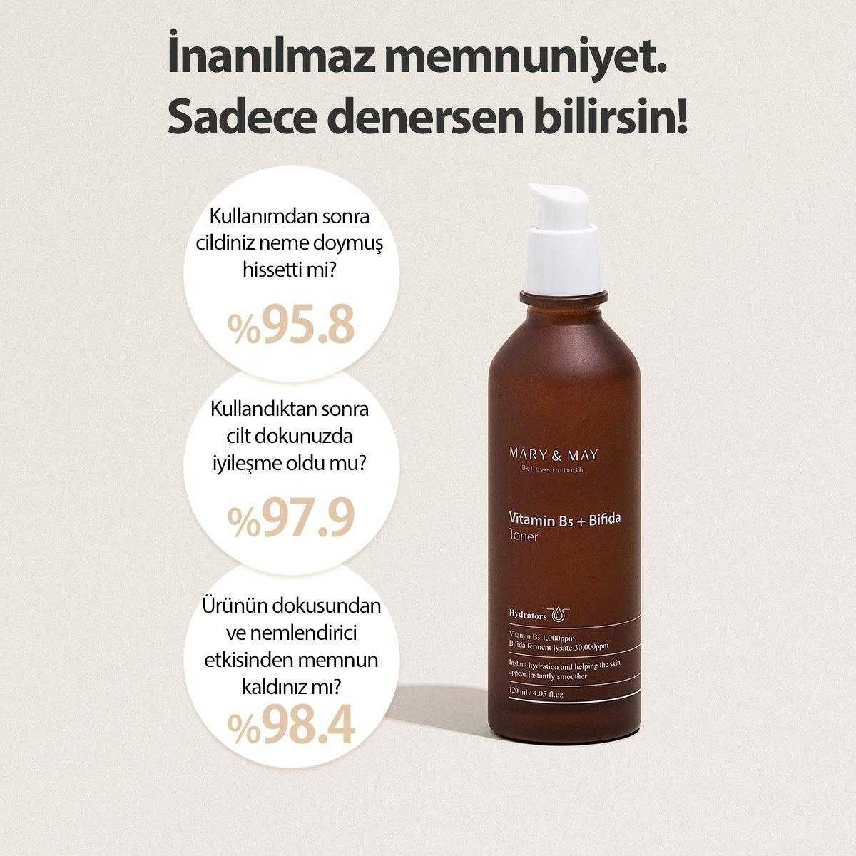 Mary & May Vitamin B5 Bifida Toner - Bariyer Destek Tonik 120 ml