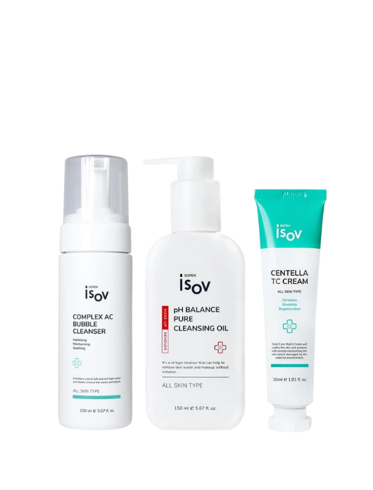 pH Balance Pure Cleansing Oil 150 ml & Complex AC Bubble Cleanser 150 ml & Centella TC Cream 30 ml