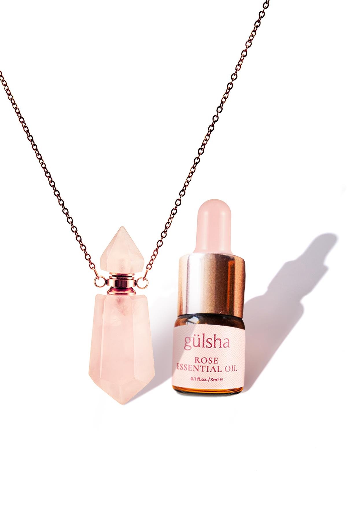 Rose Essential Oil 3 ml & Kolye Seti