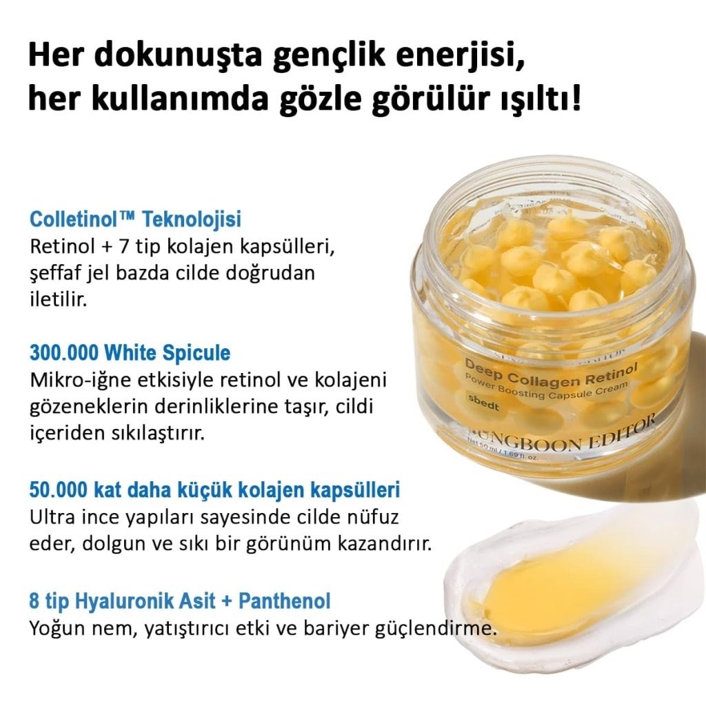 Sungboon Editor Collagen Retinol Cream - Spiküllü Retinol Kapsül Krem 50 ml