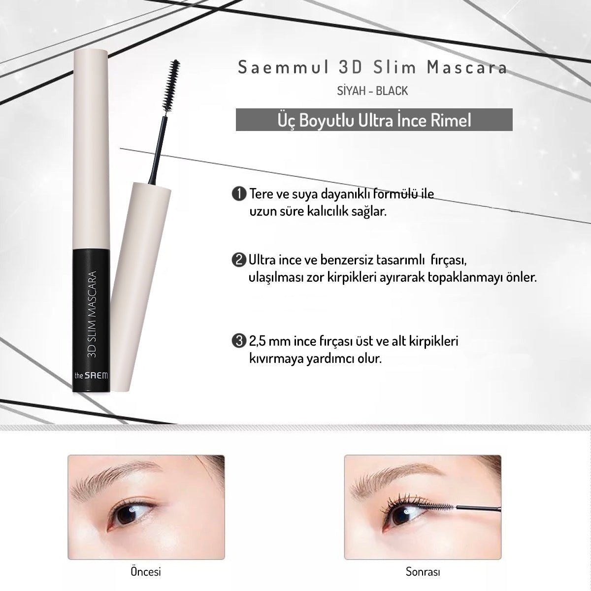 The Saem 3D Slim Mascara - Black