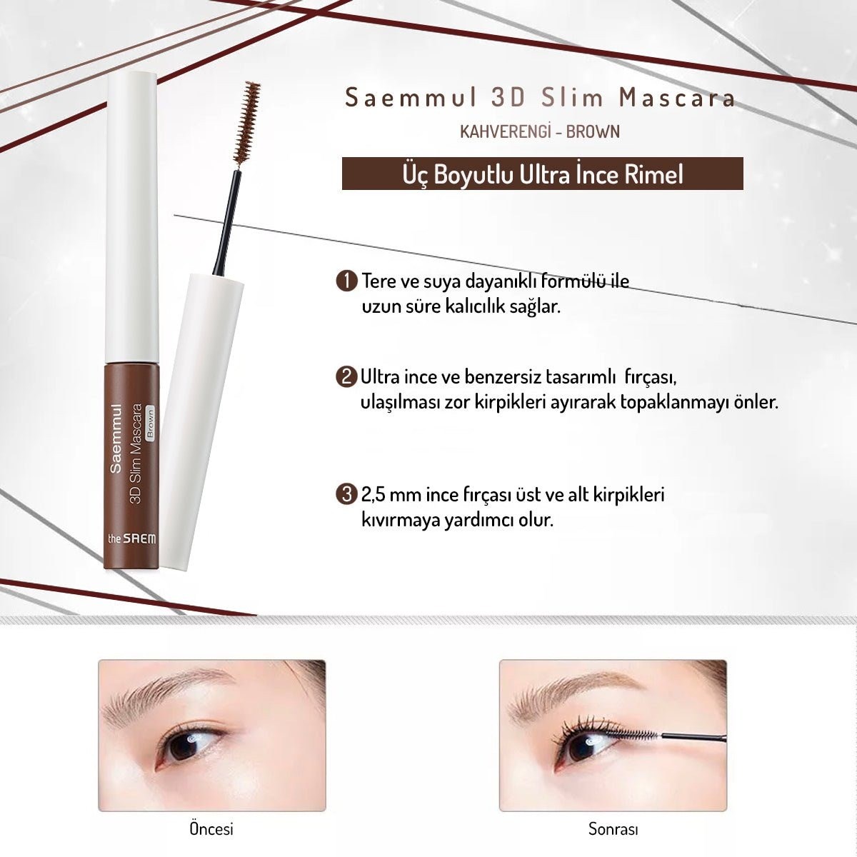 The Saem 3D Slim Mascara - Brown