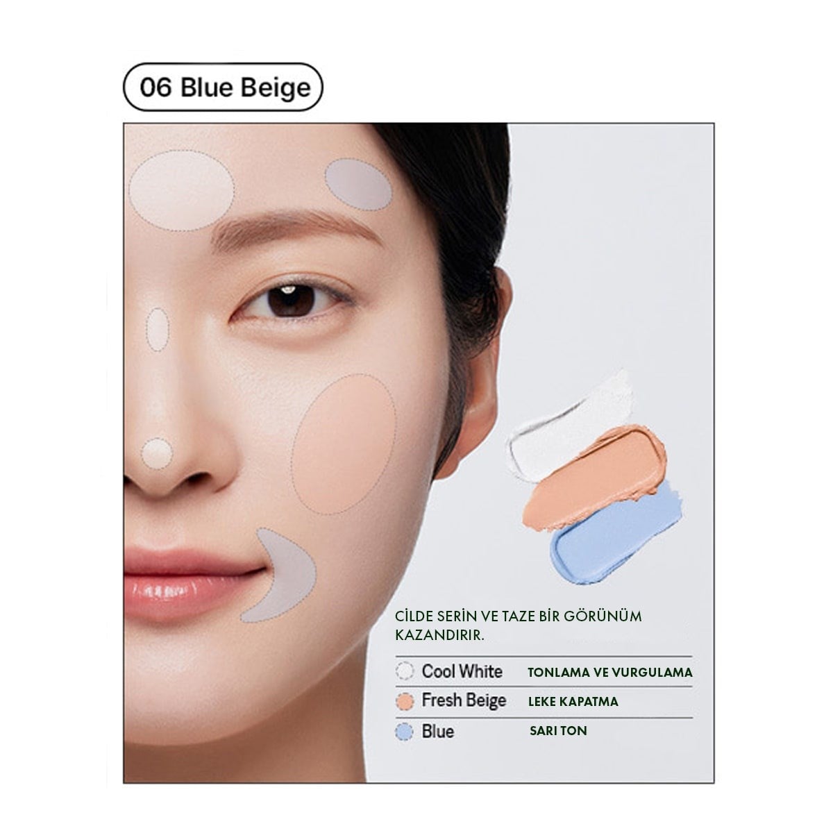 The Saem Cover Perfection Triple Pot Concealer 06 Blue Beige