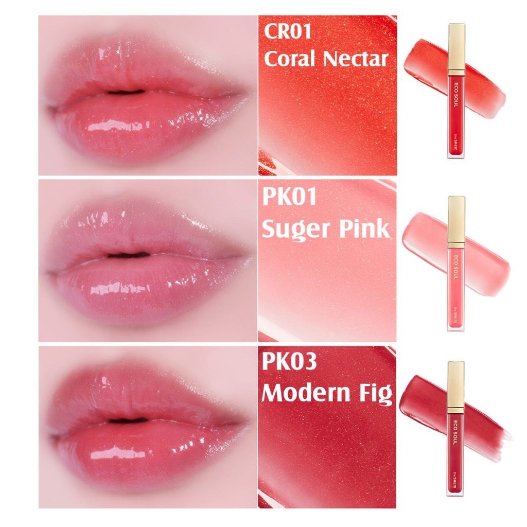 The Saem Eco Soul Shine Lip Gloss - Işıltılı Dudak Parlatıcı Coral Nectar
