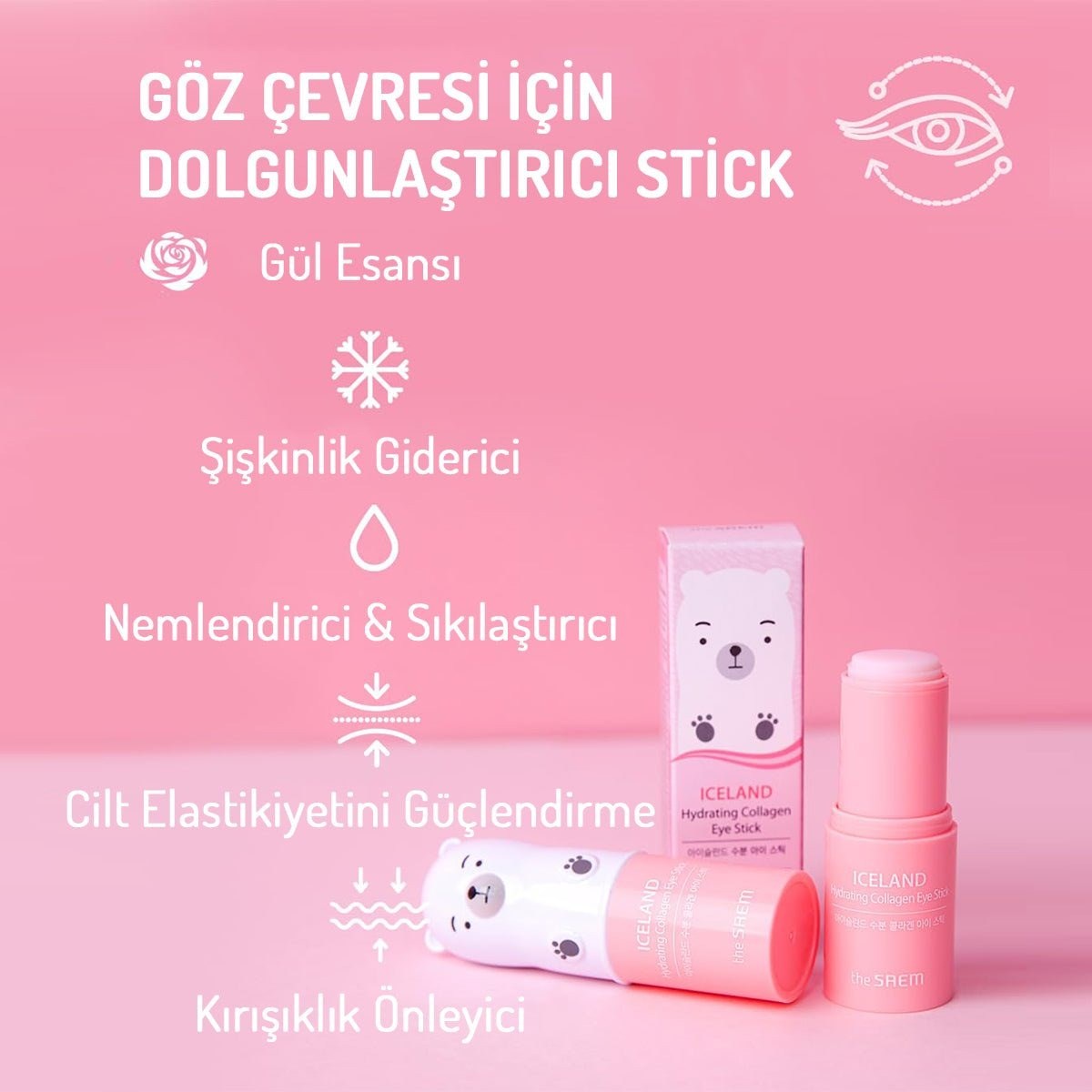 The Saem Iceland Eye Stick - Kolajen Göz Stick