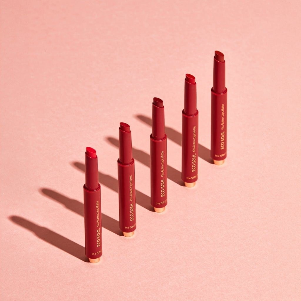 The Saem Kiss Button Matte - Uzun Süre Dayanıklı Mat Ruj Fusia Red