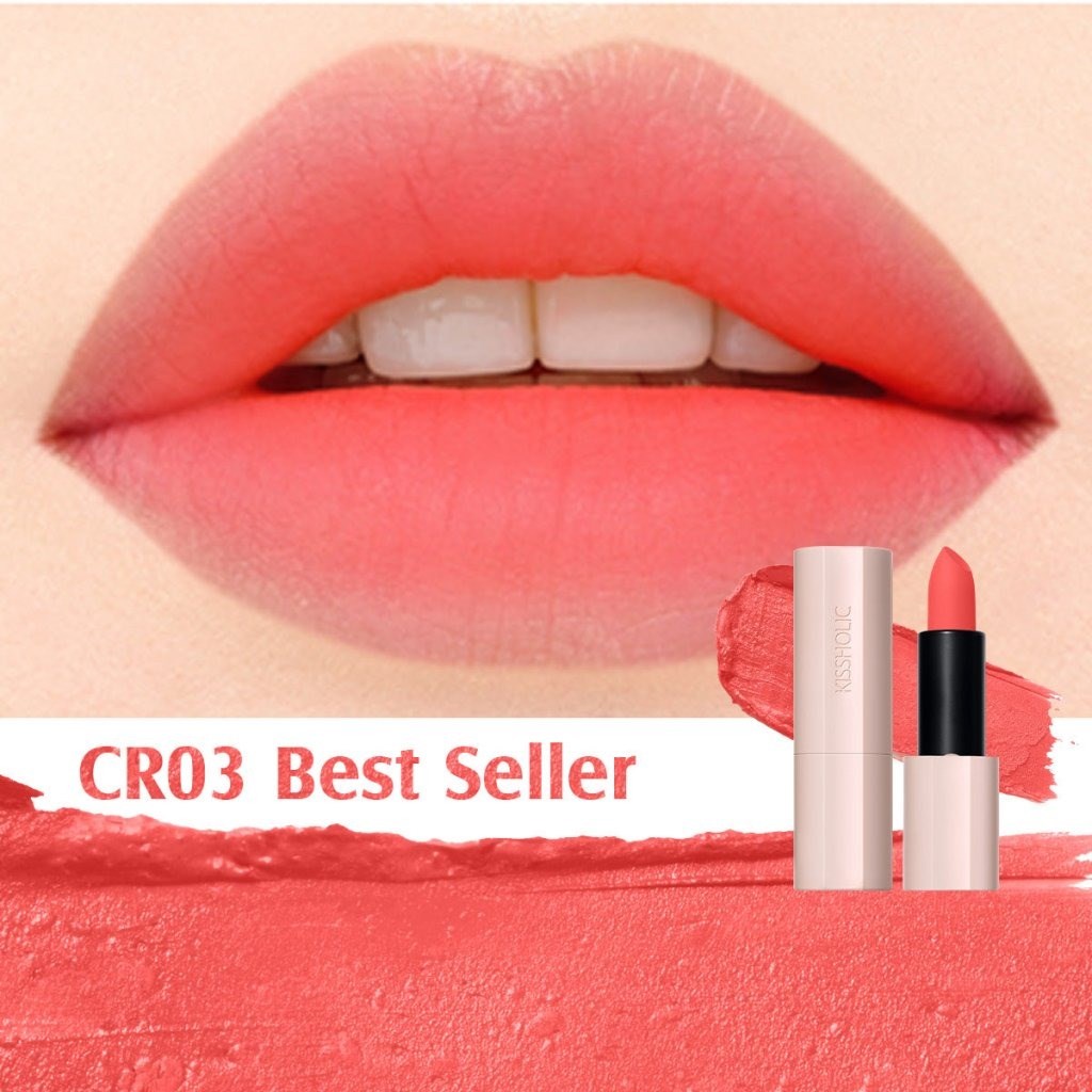 The Saem Kissholic Matte - Uzun Süre Kalıcı Mat Ruj Naked Coral