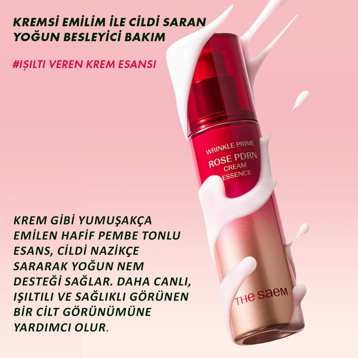 The Saem Rose PDRN Cream Essence – Anti-Aging Krem Esans