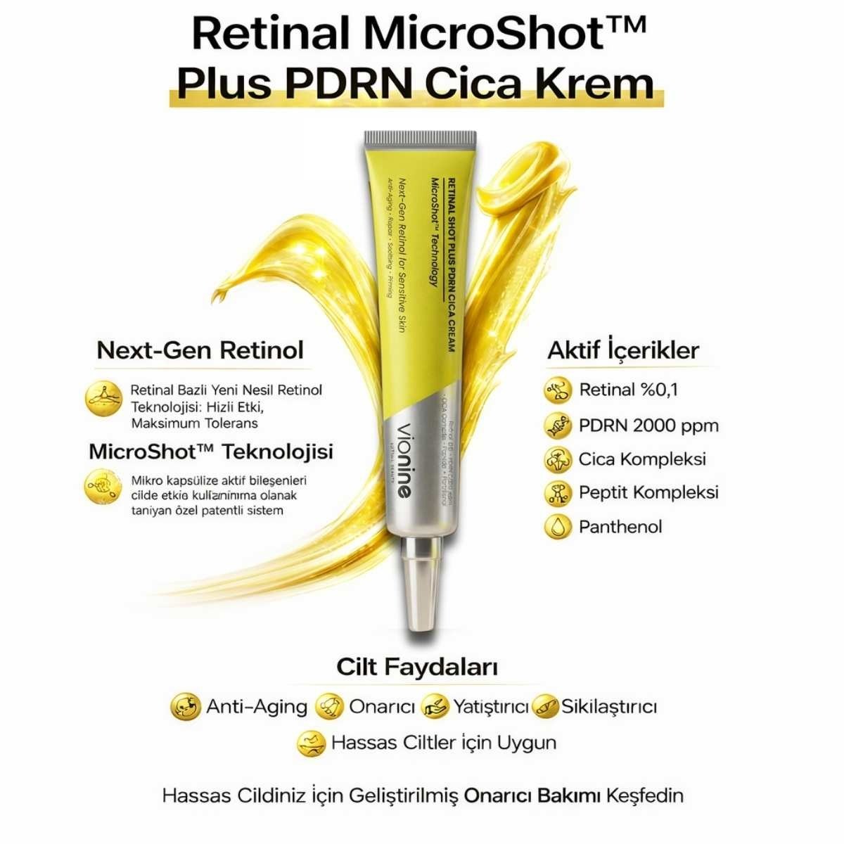 Vionine Retinal MicroShot™ Plus PDRN Cica Cream 20 ml %0,1