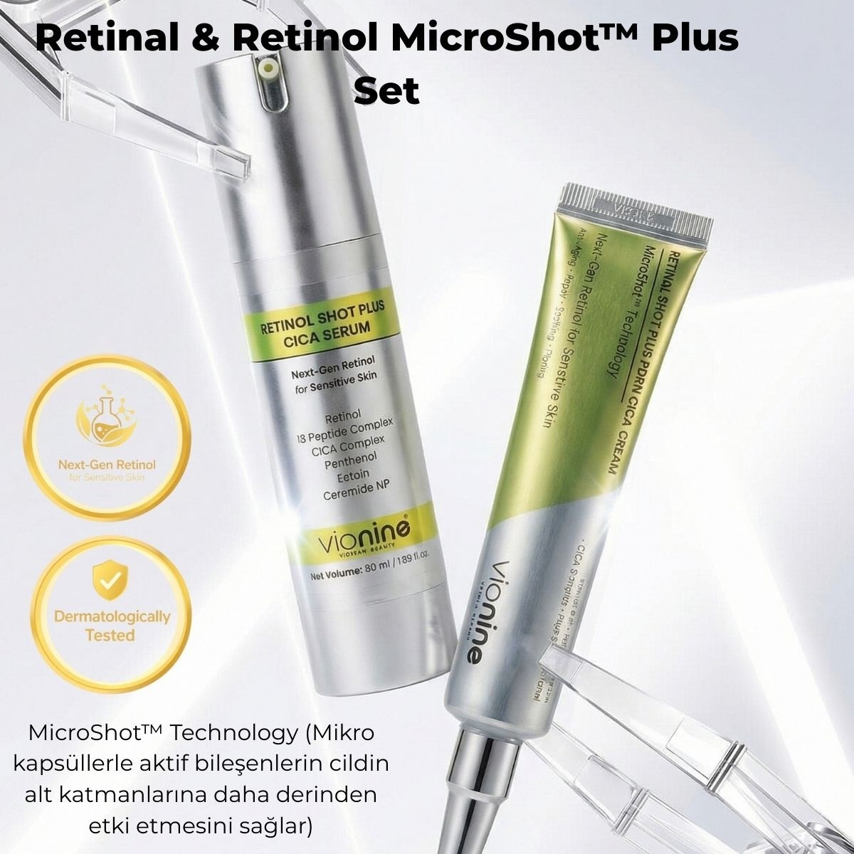 Vionine Retinal & Retinol MicroShot™ Plus Set - 20 ml Krem + 50 ml Serum