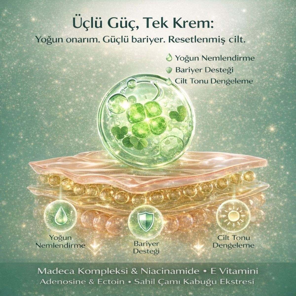 Vionine TIMELOCK™ Madeca Repair Cream / Yoğun Bariyer Onarıcı Aydınlatıcı Krem