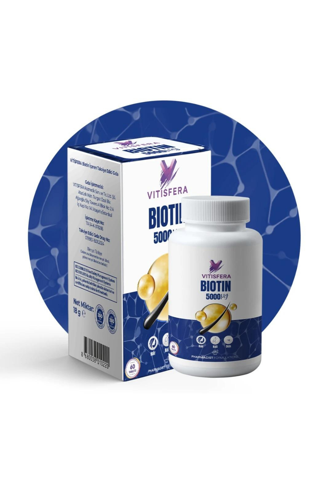 Vitisfera Biotin 5000 mcg 60 Tablet