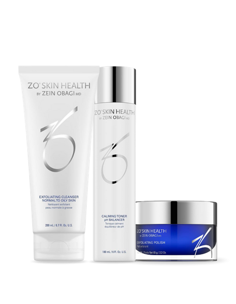 Exfoliating Cleanser 200 ml & Exfoliating Polish 65 g & Calming Toner pH Balancer 180 ml