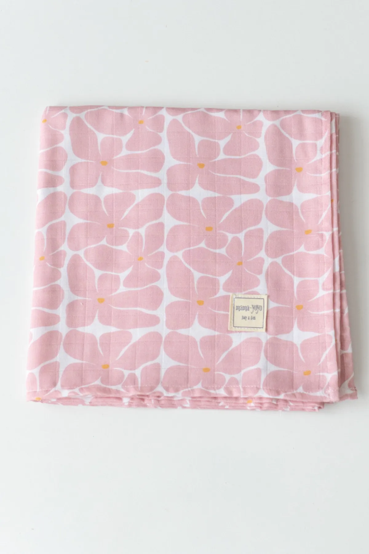 Çok Amaçlı Organik Müslin Örtü - 120x120cm Floral Çiçekli