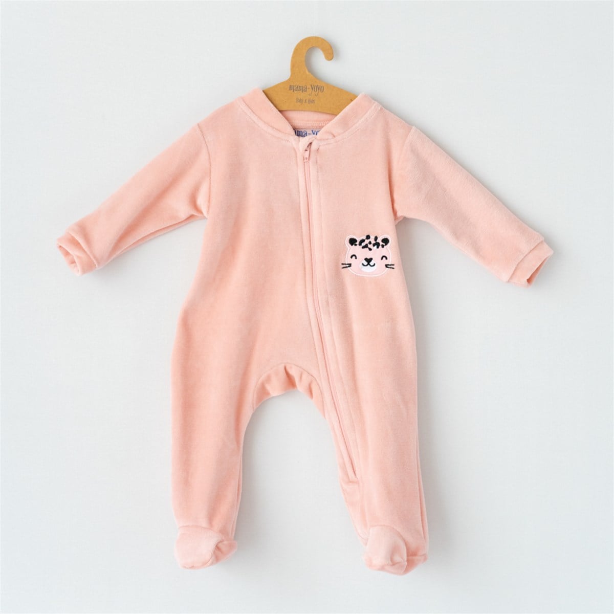 Kadife Uyku Tulumu Pembe - Baby Leopar Pink