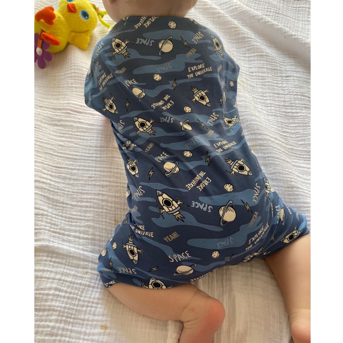 Kısa Kollu Pijama Tulum - Space (Uzay temalı)
