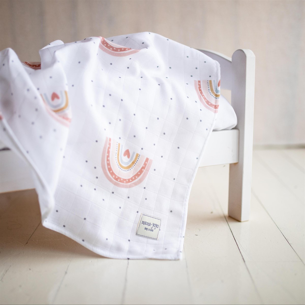 Multi Purpose Organic Muslin Throws 100% Organic Cotton-Burp Clothes- Rainbow