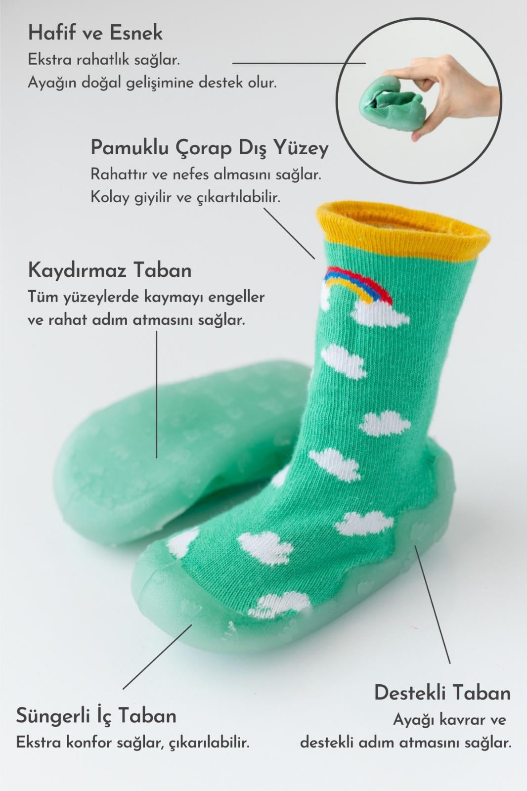 Nou Nou Aslan Kaydırmaz Taban Çorap Panduf