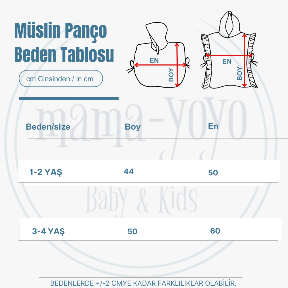 Organik Müslin Panço- Kalpler 
